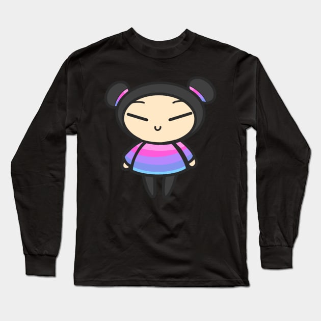 Vaporwave Pucca Long Sleeve T-Shirt by aishiiart